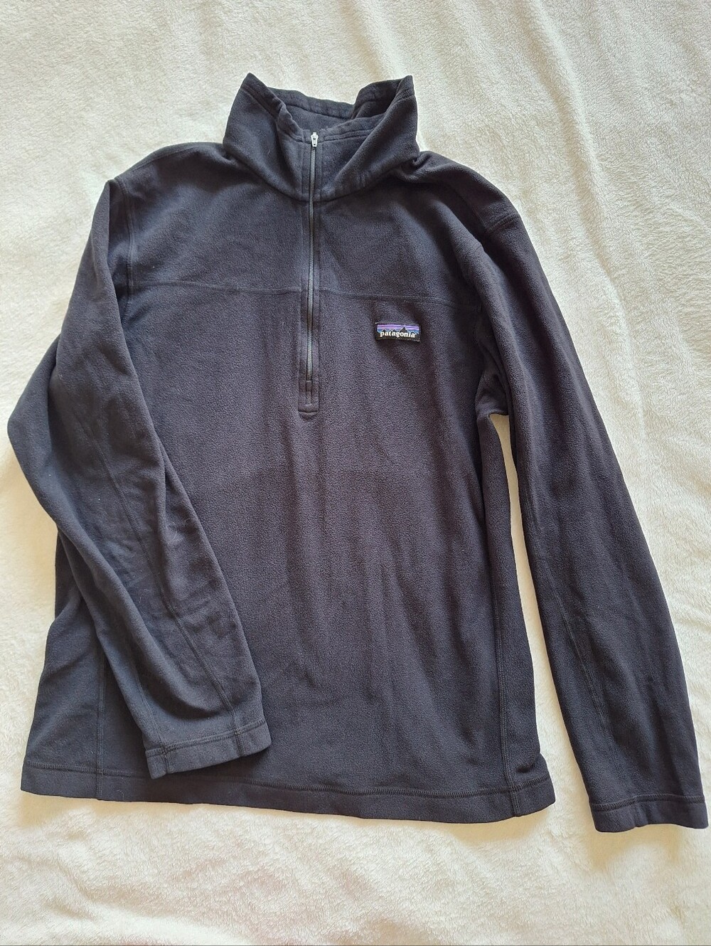 Patagonia Men's Micro D 1/4 Zip Fleece Pullover Jacket Black Size M Medium